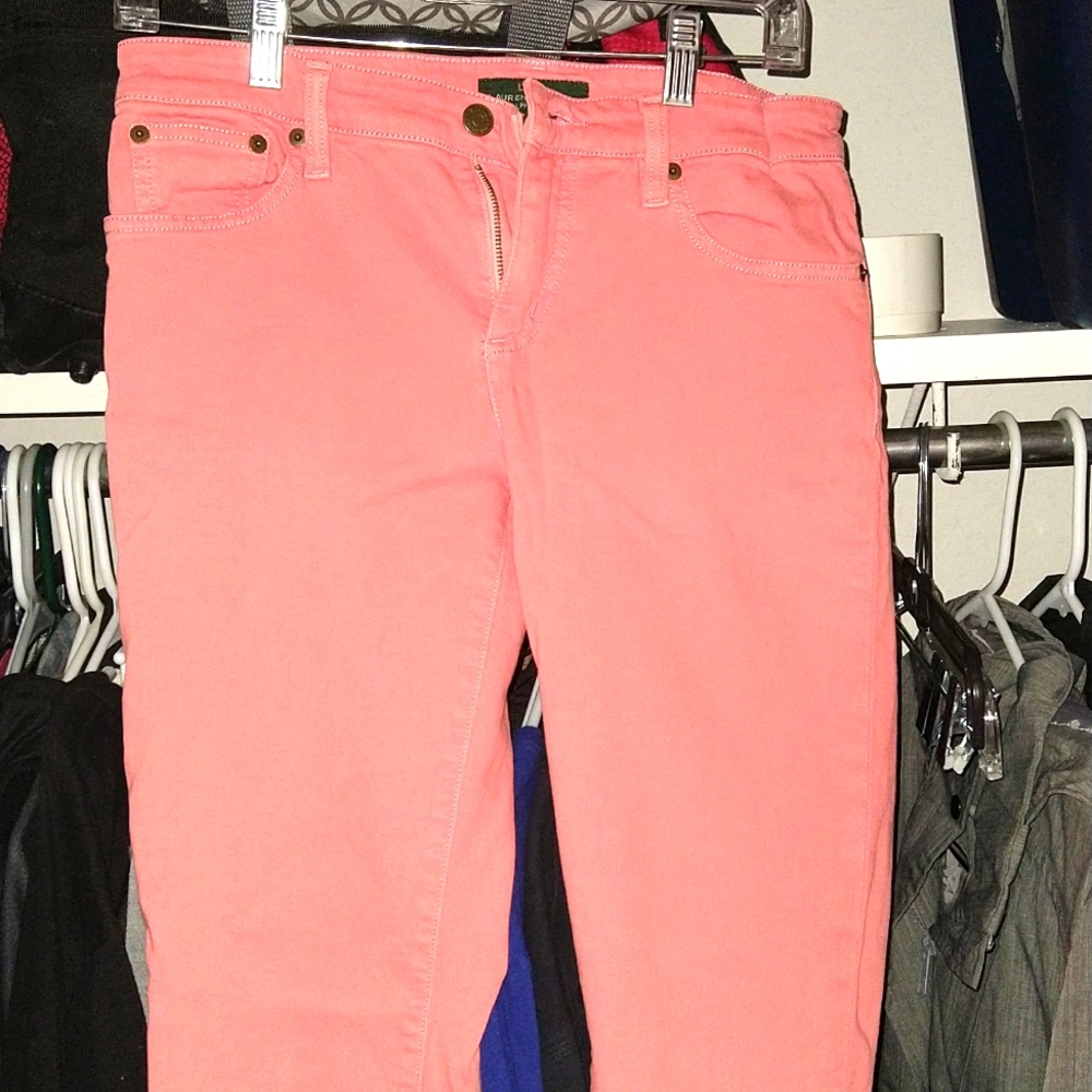 LRL LAUREN JEANS CO.SIZE 6 SALMON PINK